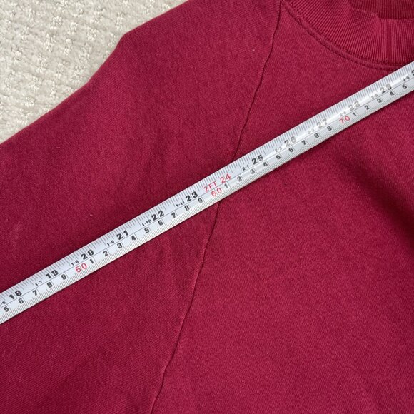 Vintage Fruit of the Loom Cotton Blank Dark Red Sweatshirt Made In USA Sz M - Picture 9 of 13